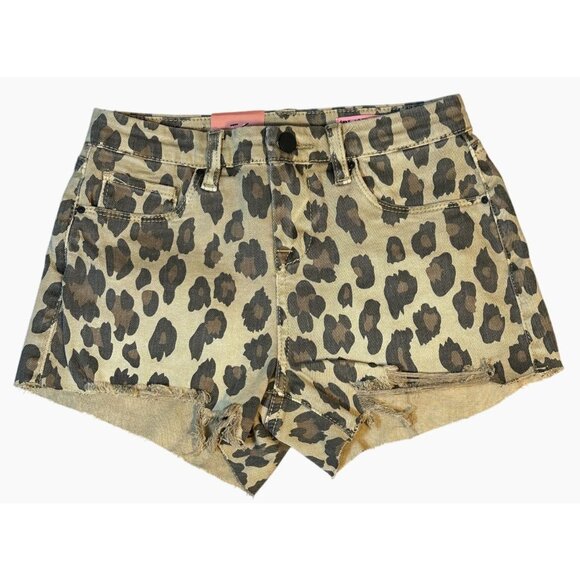 BLANK NYC girls Leopard Print Distressed The Mini Barrow Shorts Size 12 NWT‎ - Picture 4 of 13